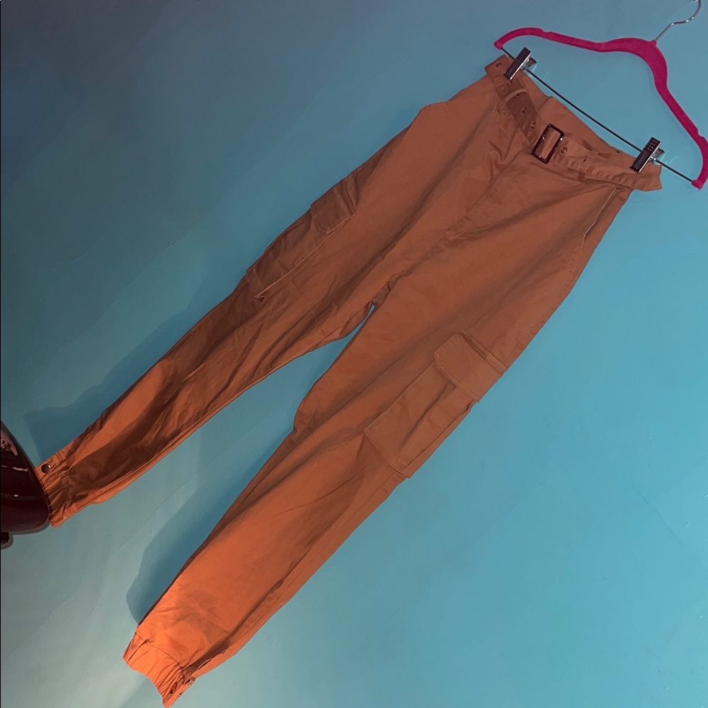 Brown cargo women pants size medium